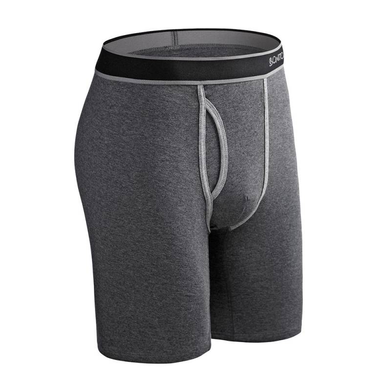 BONITOS 1 Stücke Drucken Lange männer Unterhosen Baumwolle Männer Boxer Bequeme Unterwäsche Für Mann XXL dunkelgraue von Joom DACH
