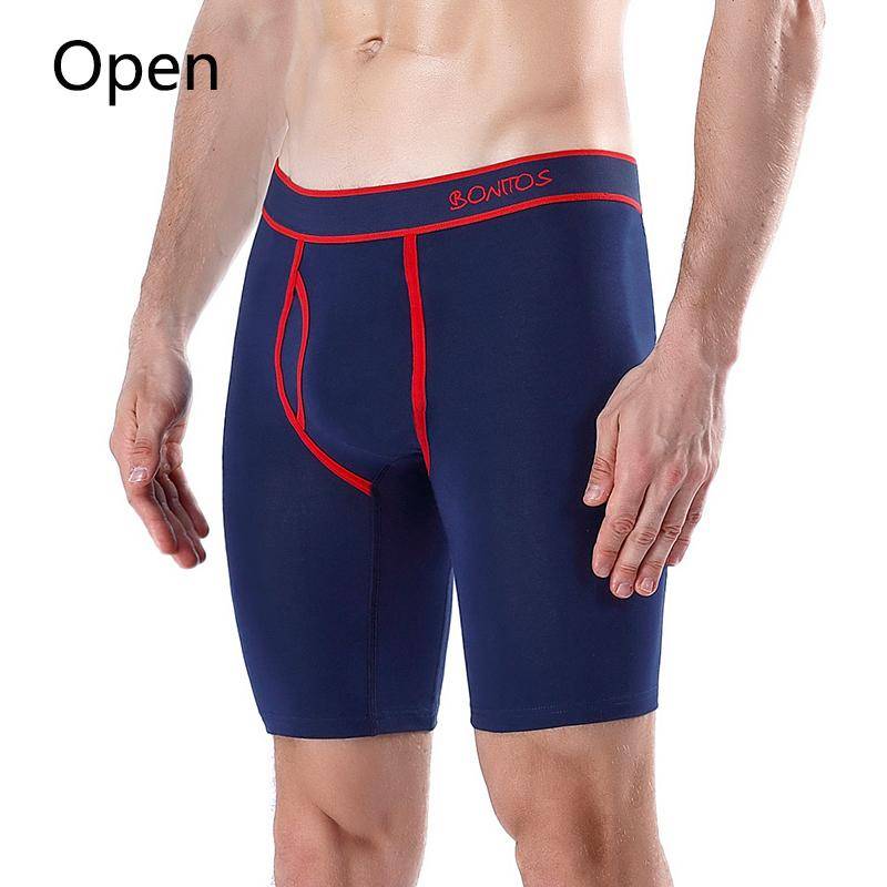 BONITOS 1Pcs Lange männer Unterhosen Baumwolle Männer Boxer Bequeme Unterwäsche Für Mann Einfarbig L dunkelblaue von Joom DACH