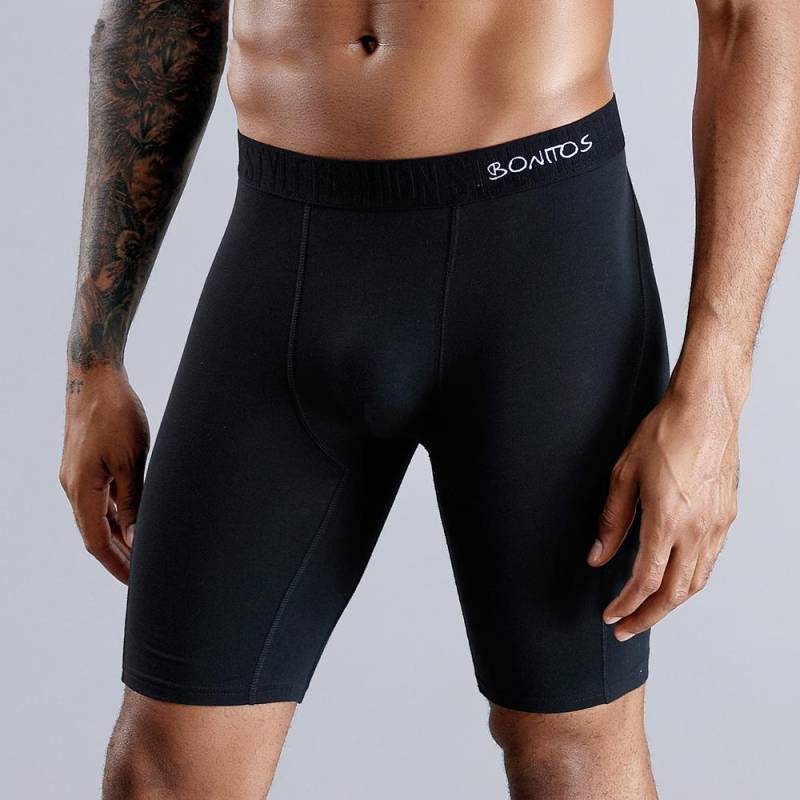 BONITOS 1Pcs Lange männer Unterhosen Baumwolle Männer Boxer Bequeme Unterwäsche Für Mann Einfarbig M schwarz von Joom DACH