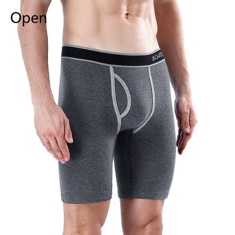 BONITOS 1Pcs Lange männer Unterhosen Baumwolle Männer Boxer Bequeme Unterwäsche Für Mann Einfarbig S dunkelgraue von Joom DACH