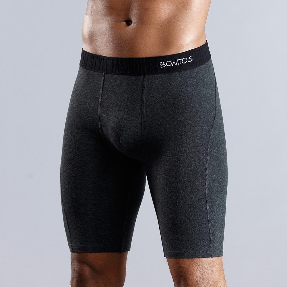 BONITOS 1Pcs Lange männer Unterhosen Baumwolle Männer Boxer Bequeme Unterwäsche Für Mann Einfarbig S dunkelgraue von Joom DACH