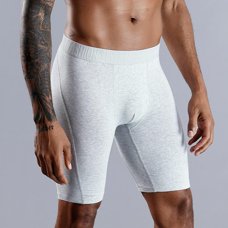 BONITOS 1Pcs Lange männer Unterhosen Baumwolle Männer Boxer Bequeme Unterwäsche Für Mann Einfarbig XL hellgrau von Joom DACH