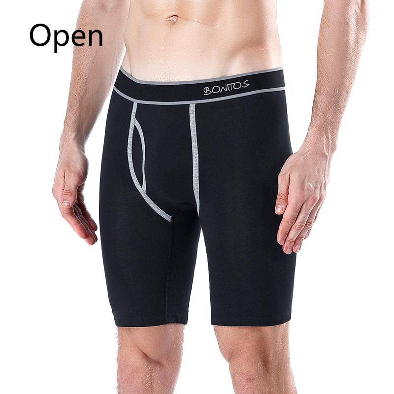 BONITOS 1Pcs Lange männer Unterhosen Baumwolle Männer Boxer Bequeme Unterwäsche Für Mann Einfarbig XXL schwarz von Joom DACH