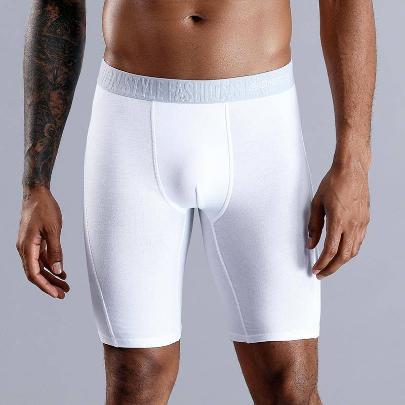 BONITOS 1Pcs Lange männer Unterhosen Baumwolle Männer Boxer Bequeme Unterwäsche Für Mann Einfarbig XXL weiß von Joom DACH