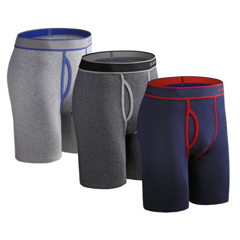 BONITOS 3-teilige bedruckte lange Boxershorts aus Baumwolle für Herren, bequeme Herren-Unterhose XXL von Joom DACH