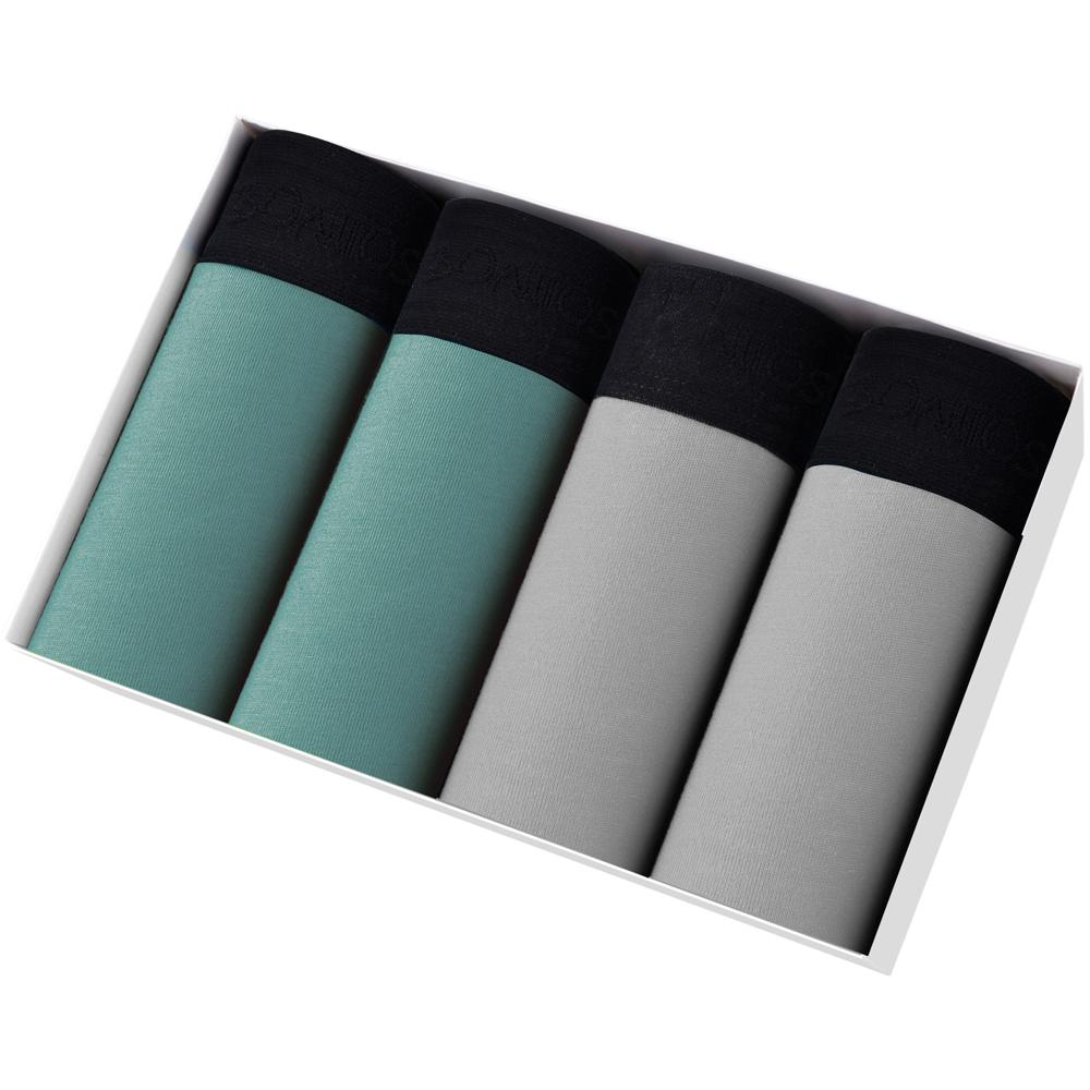 BONITOS 4 Stück einfarbige Herren-Unterhosen, bequeme Herren-Unterwäsche, Baumwoll-Boxershorts für Herren L von Joom DACH