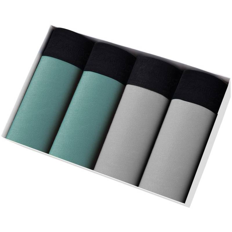 BONITOS 4 Stück einfarbige Herren-Unterhosen, bequeme Herren-Unterwäsche, Baumwoll-Boxershorts für Herren L von Joom DACH