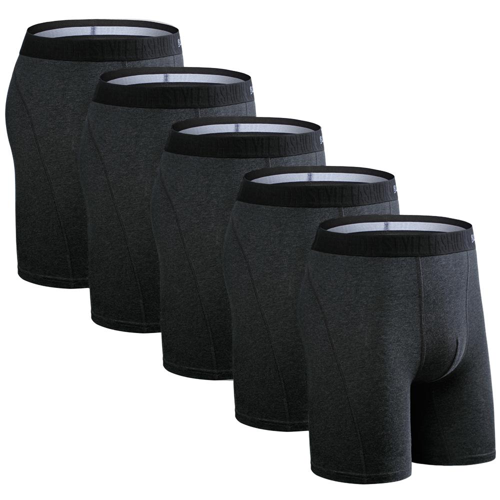 BONITOS 5Pcs Lange männer Höschen Baumwolle Männer Boxer Bequeme Unterwäsche Für Mann Einfarbig Unterhosen XL von Joom DACH