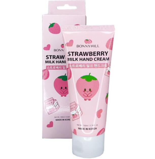 BONNYHILL Erdbeermilch/Mango/Avocado/Pfirsich Handcreme 100ml, Feuchtigkeitsspendend, Koreanische Kosmetik, Kbeauty, Probe Strawberry Milk von Joom DACH