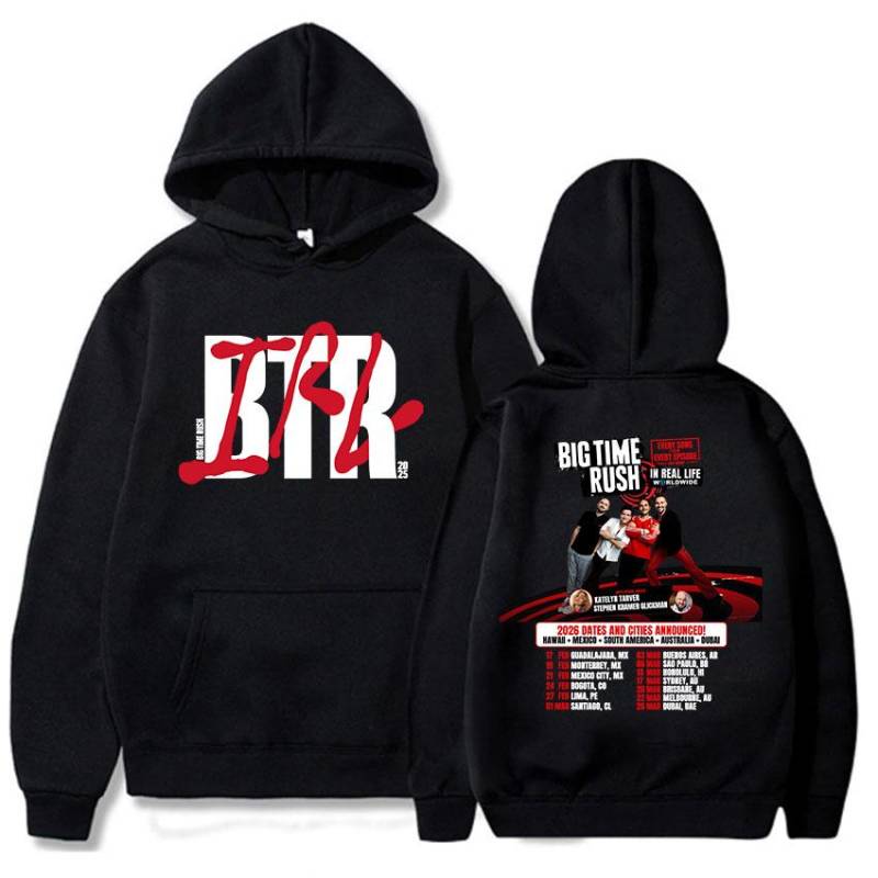 BTR IN REAL LIFE WORLDWIDE 2025 TOUR HOODIE Big Time Rush Band Mode Sweatshirts Kapuzenpullover Langarm Herren Pullover Streetwear M von Joom DACH