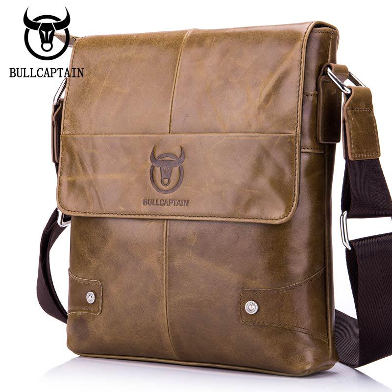 BULLCAPTAIN Männer Aktentasche Tasche Aus Echtem Leder Mann Umhängetasche Umhängetasche Business Männlich Messenger Tasche braun von Joom DACH