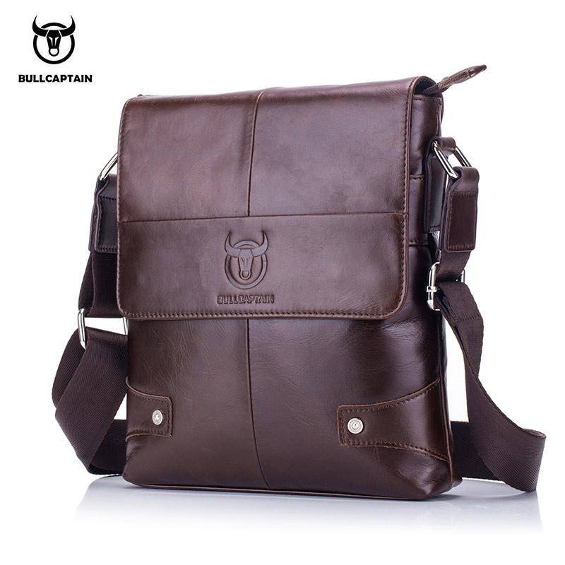 BULLCAPTAIN Männer Aktentasche Tasche Aus Echtem Leder Mann Umhängetasche Umhängetasche Business Männlich Messenger Tasche kaffeebraun von Joom DACH