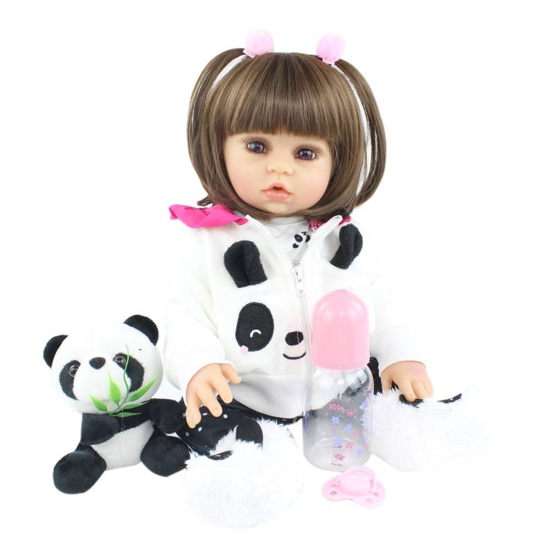 BZDOLL 19 Zoll Vollweicher Silikonkörper Reborn Babypuppe für Mädchen Vinyl Prinzessin Babys Schlafenszeit Spielzeug Geburtstagsgeschenk Bonecas 48cm, Full Body Silicone von Joom DACH