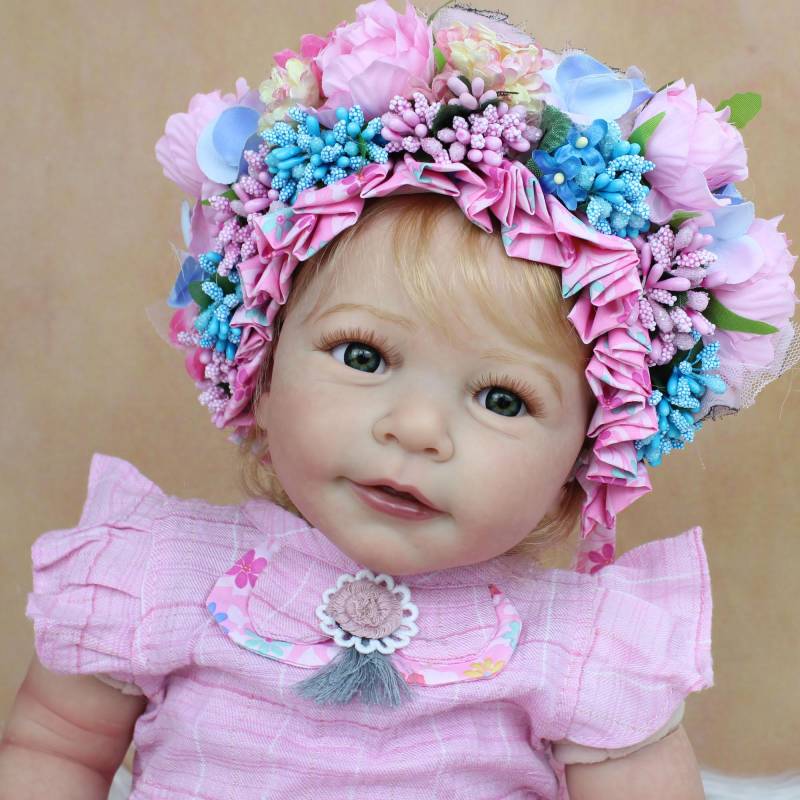 BZDOLL 3D-Paint Haut 55CM Weiche Silikon Reborn Baby Puppe Lebensechte Prinzessin Kleinkind Mädchen Spielzeug Stoff Körper Bebe Dress up Boneca Alive Geschenk 55cm 3D-paint Skin Doll von Joom DACH