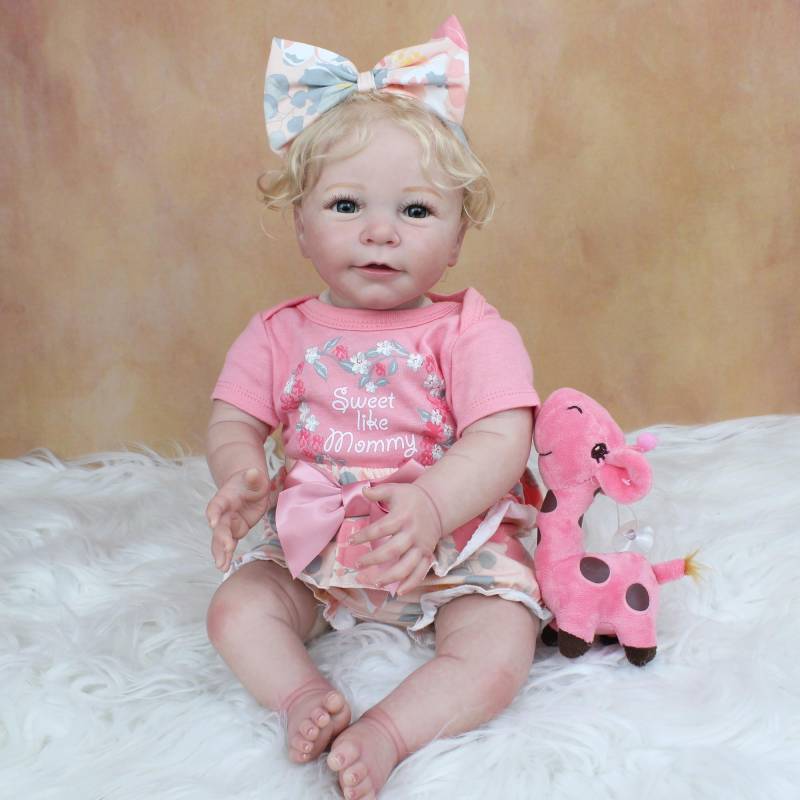 BZDOLL 3D-Paint Skin 55 CM Weiches Silikon Reborn Baby Doll Lebensechte Prinzessin Kleinkind Mädchen Spielzeug Lisa Bebe Dress Up Boneca Alive Geschenk 55cm 3D-paint Skin Doll von Joom DACH