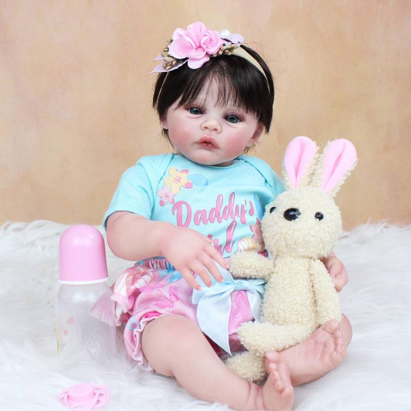 BZDOLL 48 CM 3D Haut Ton Sichtbare Venen Weiche Silikon Reborn Baby Puppe Spielzeug Für Mädchen 19 Zoll Kind Dress Up Boneca Lebensechte 48cm 3D-paint Skin Doll von Joom DACH