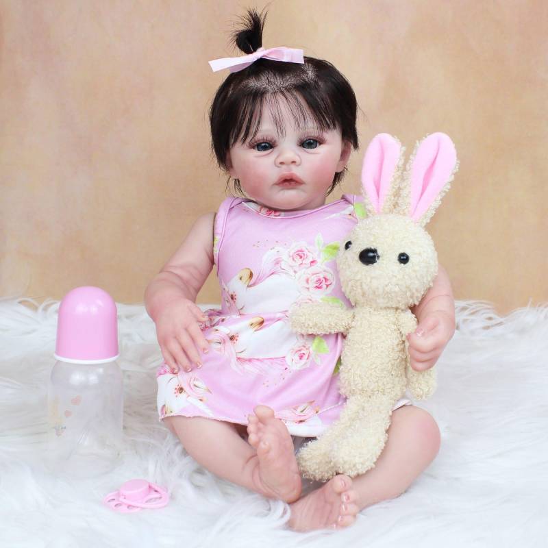 BZDOLL 48CM 3D Haut Ton Sichtbare Venen Weiche Silikon Reborn Baby Puppe Spielzeug Für Mädchen 19 Zoll Kind Bebe spielen Haus Boneca Lebensechte 48cm 3D-paint Skin Doll von Joom DACH