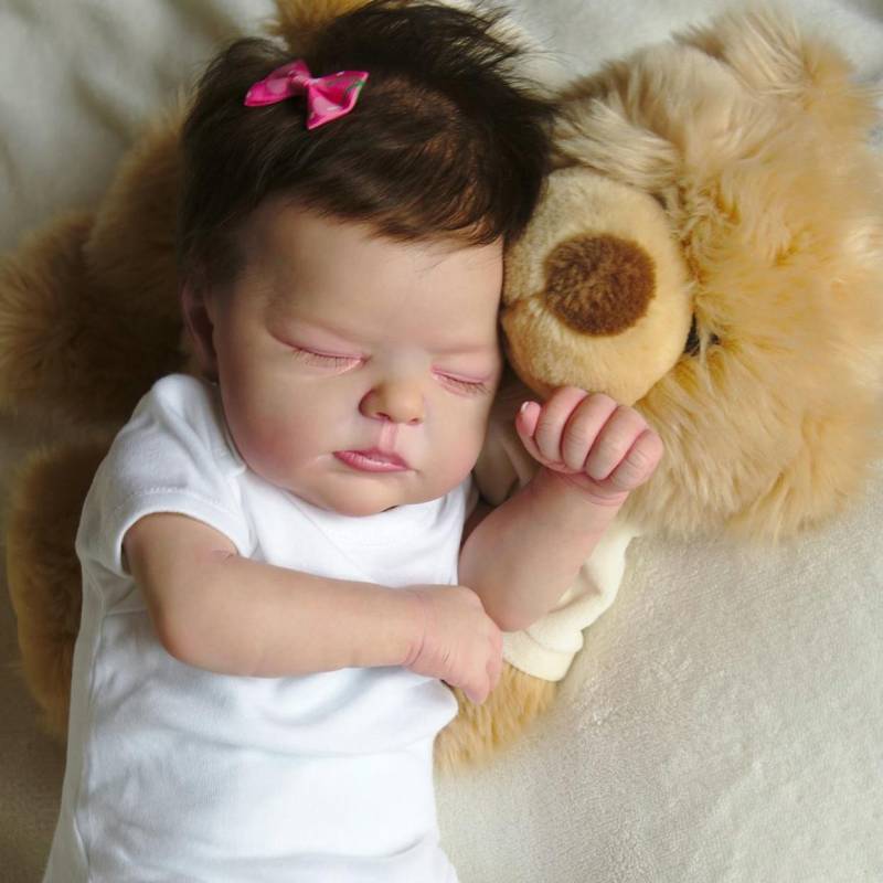 BZDOLL 50CM 3D-Farbe Mit Sichtbaren Adern Weiches Silikon Reborn Mädchen Baby Puppe Spielzeug Wie Echte Schlafen Lebendig Boneca kinder Geburtstag Geschenk Finished 3D Doll von Joom DACH