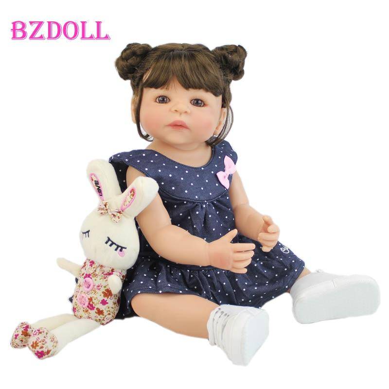BZDOLL 55 cm Volle Silikon Reborn Baby Puppe Spielzeug Mädchen Boneca Vinyl Neugeborenen Prinzessin Kleinkind Bebe Lebendig Geburtstag Geschenk Dusche spielzeug Doll-1 von Joom DACH