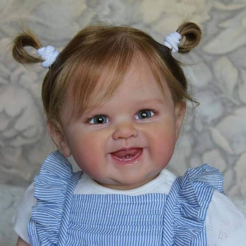 BZDOLL 55CM 3D-Paint Haut Sichtbare Venen Weiche Silikon Reborn Baby Puppe Spielzeug Für Mädchen Lächelndes Prinzessin Kleinkind Bebe kleid Up Lebendig Geschenk 55cm 3D-paint Skin Doll von Joom DACH