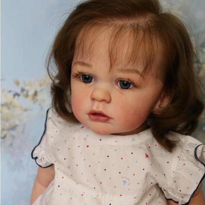 BZDOLL 60 CM 3D-Paint Haut Weiche Silikon Tuch Körper Reborn Baby Puppe Spielzeug Für Mädchen Wie Echte Lange Haare Prinzessin kleinkind Tayra Bebe 60cm 3D-paint Skin Doll von Joom DACH