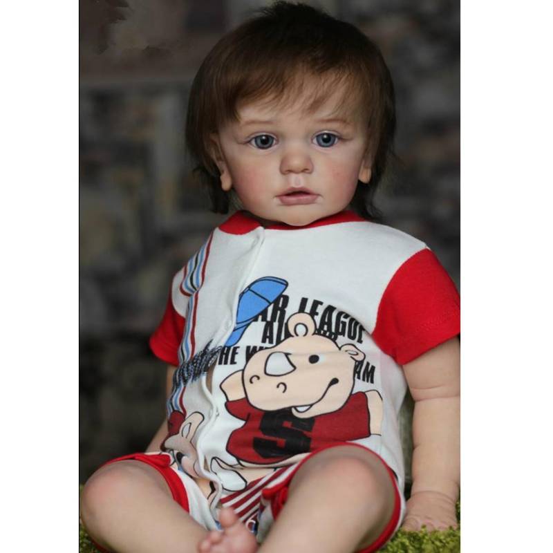BZDOLL 60 CM Real Touch 3D-Farbe Haut Ton Silikon Reborn Kleinkind Baby Junge Für Mädchen Fertig Puppe Stoff körper Realistische 24 Zoll Bebe 60cm 3D-paint Skin Doll von Joom DACH