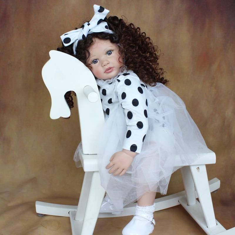 BZDOLL 60 CM Weichen Silikon Reborn Baby Puppe Für Mädchen Tuch Körper Lange Haare Prinzessin Kleinkind Bebe Kleid Up Spielzeug schöne Kid Geburtstag Geschenk Blue eyes, 60cm doll blau von Joom DACH