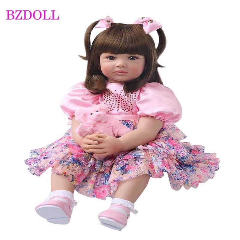 BZDOLL Lebensechte 24-Zoll-Reborn-Kleinkindpuppe (Weiche Silikonglieder, Stoffkörper) Alive 60 cm Prinzessin-Baby-Geschenk 60cm Doll von Joom DACH