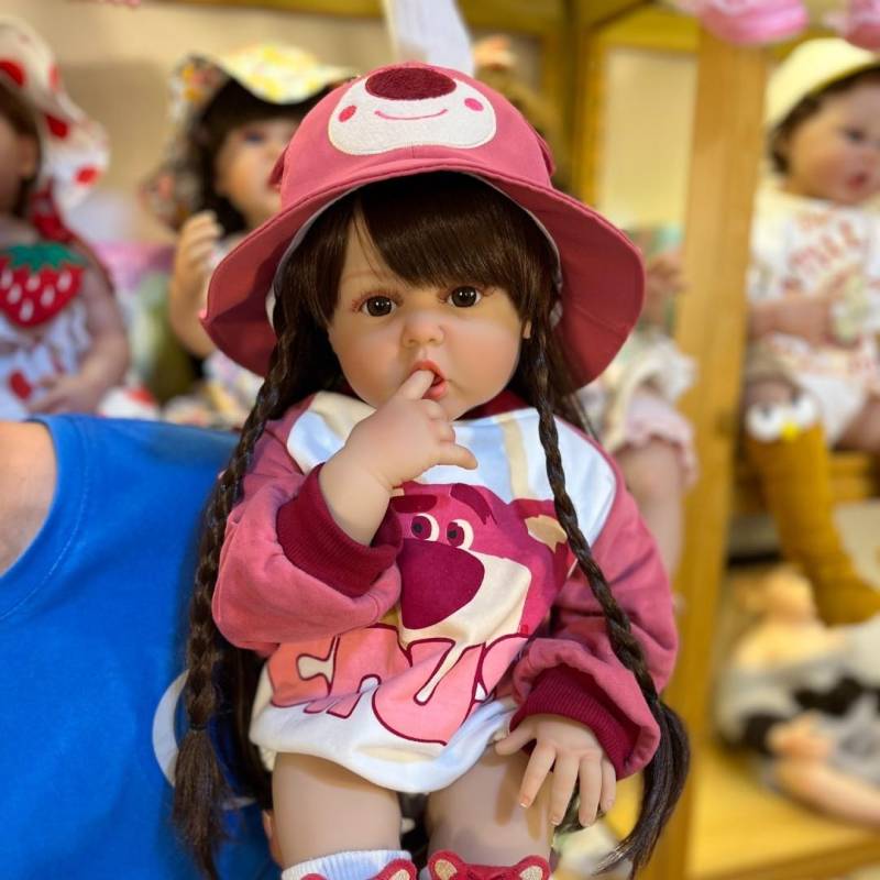 BZDOLL Neue Like Alive 60 CM Weiche Silikon Reborn Kleinkind Baby Puppe Für Mädchen Dress Up Blonde Haar Prinzessin Kind geburtstag Geschenk von Joom DACH