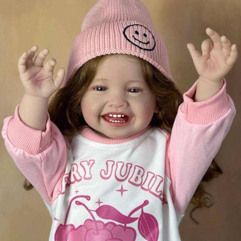 BZDOLL Reborn Baby Soft Silikon Stoffkörper Lächelndes Mädchen 60 CM 24 Zoll Puppe Prinzessin Kleinkind Bebe Artist Collection same as picture von Joom DACH