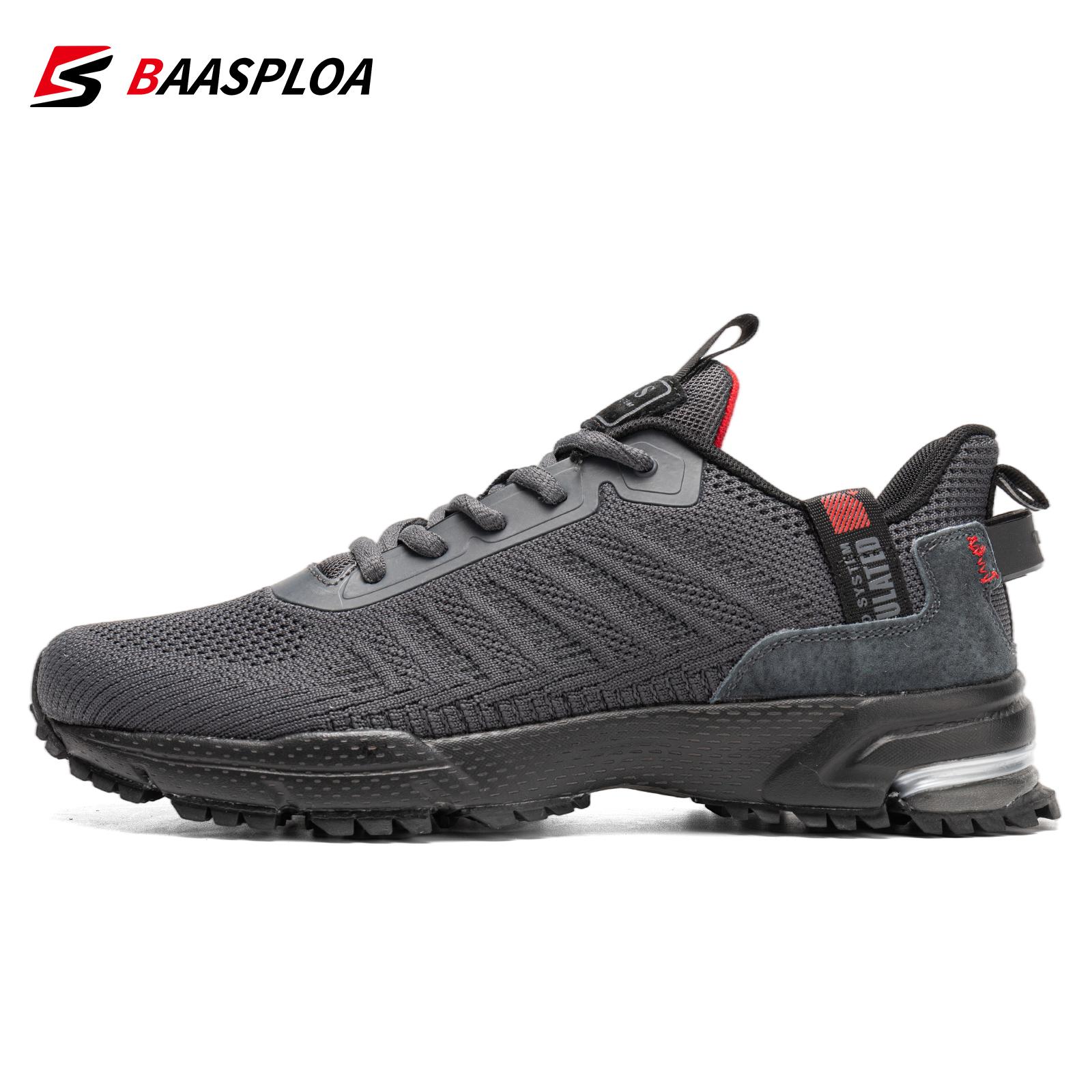 Baasploa Neue Herren Sneaker Schuhe Atmungsaktives Mesh Herren Laufschuhe Outdoor Rasen Walking Fitnessschuhe für Herren Größe 41-46 46 grau von Joom DACH