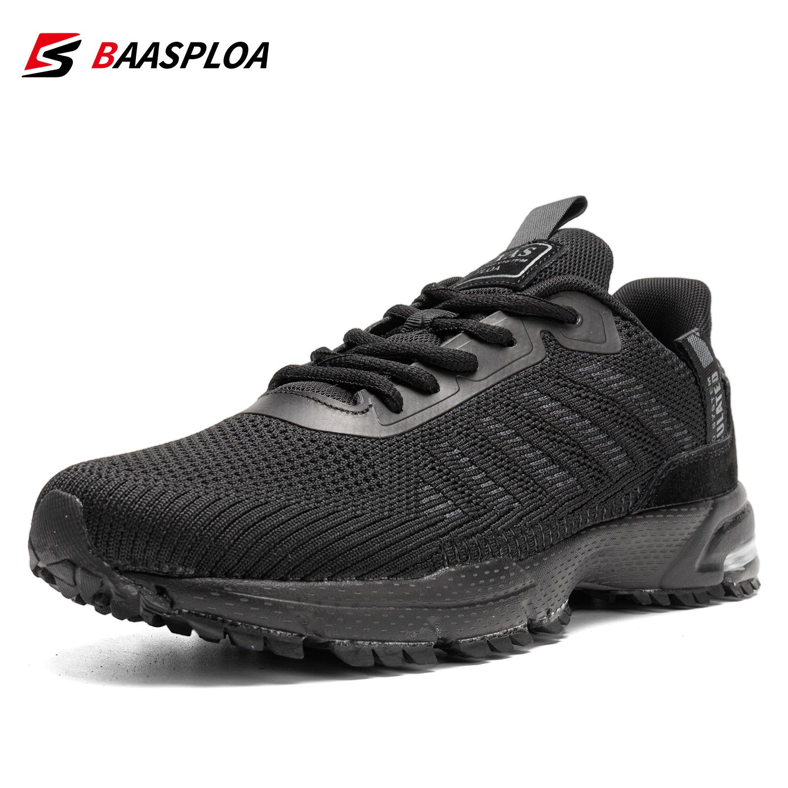 Baasploa Professionelle Laufschuhe Für Männer Leichte männer Designer Mesh Turnschuhe Schnürung Männlichen Outdoor-Sport Tennis Schuh 44 schwarz von Joom DACH