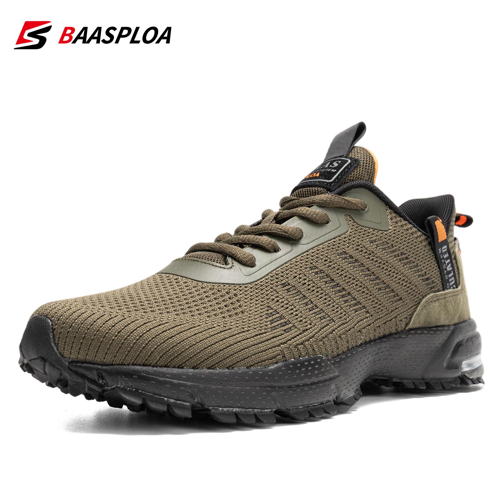 Baasploa Professionelle Laufschuhe Für Männer Leichte männer Designer Mesh Turnschuhe Schnürung Männlichen Outdoor-Sport Tennis Schuh 47 khaki grün von Joom DACH