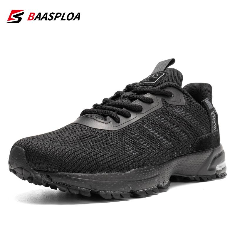 Baasploa Professionelle Laufschuhe Für Männer Leichte männer Designer Mesh Turnschuhe Schnürung Männlichen Outdoor-Sport Tennis Schuh 47 schwarz von Joom DACH