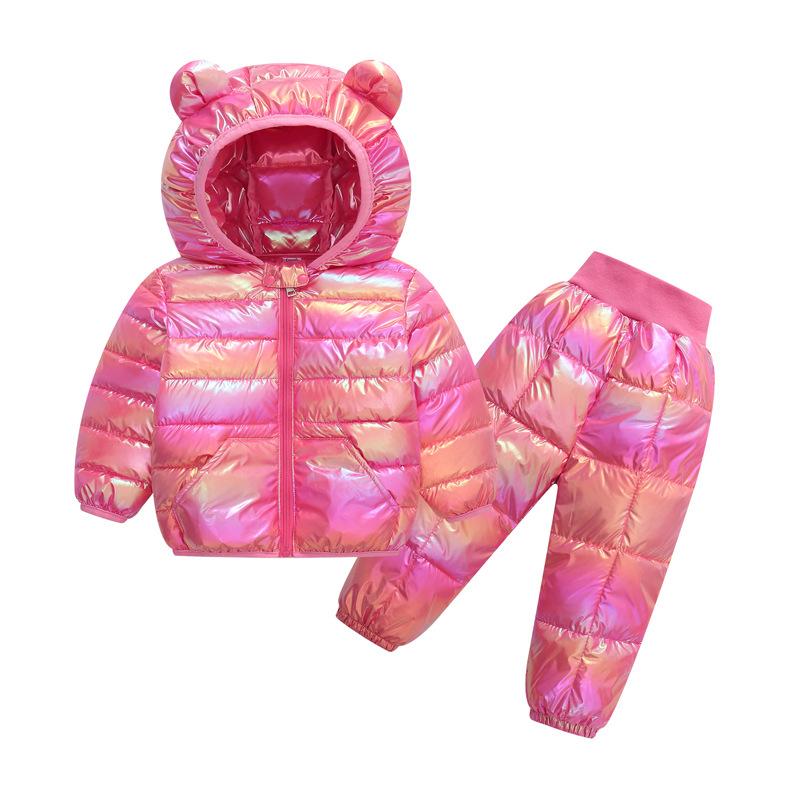 Baby Baumwoll-Kapuzenjacke und Hosen Set, Warmes Herbst-Winter-Outfit für Jungen und Mädchen, 9M–5J 120(5T) französische rose von Joom DACH