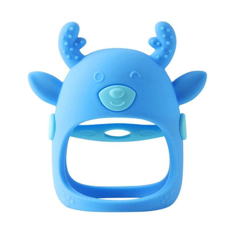 Baby Beißring Hirsch Zahnen Fäustling Baby Zahnen Handschuh Zahnen Schnuller Silikon Kauspielzeug für blau von Joom DACH