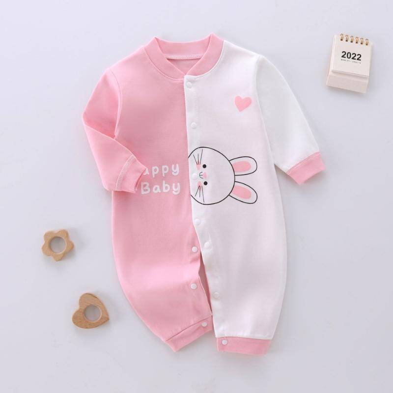 Baby Body aus gekämmter Baumwolle Langarm Säuglings-Jumpsuit Tier-Strampler Unisex Thermounterwäsche Druckknopfverschluss Weicher Neugeborenen-Einteiler Winter Warmes Outfit 59cm von Joom DACH