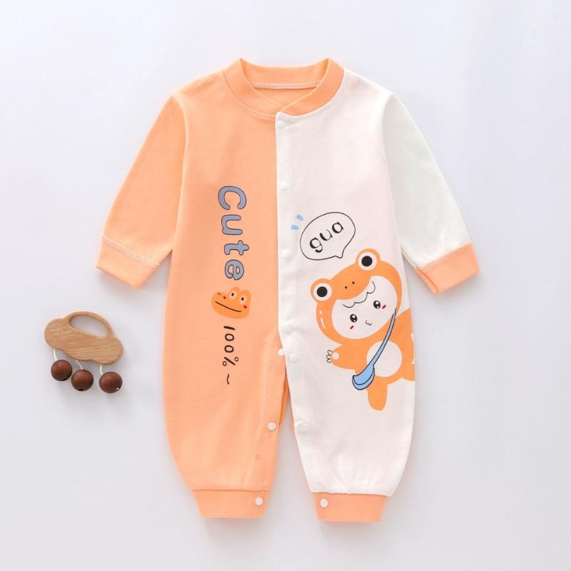 Baby Body aus gekämmter Baumwolle Langarm Säuglings-Jumpsuit Tier-Strampler Unisex Thermounterwäsche Druckknopfverschluss Weicher Neugeborenen-Einteiler Winter Warmes Outfit 59cm von Joom DACH