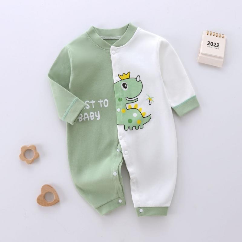 Baby Body aus gekämmter Baumwolle Langarm Säuglings-Jumpsuit Tier-Strampler Unisex Thermounterwäsche Druckknopfverschluss Weicher Neugeborenen-Einteiler Winter Warmes Outfit 66cm von Joom DACH