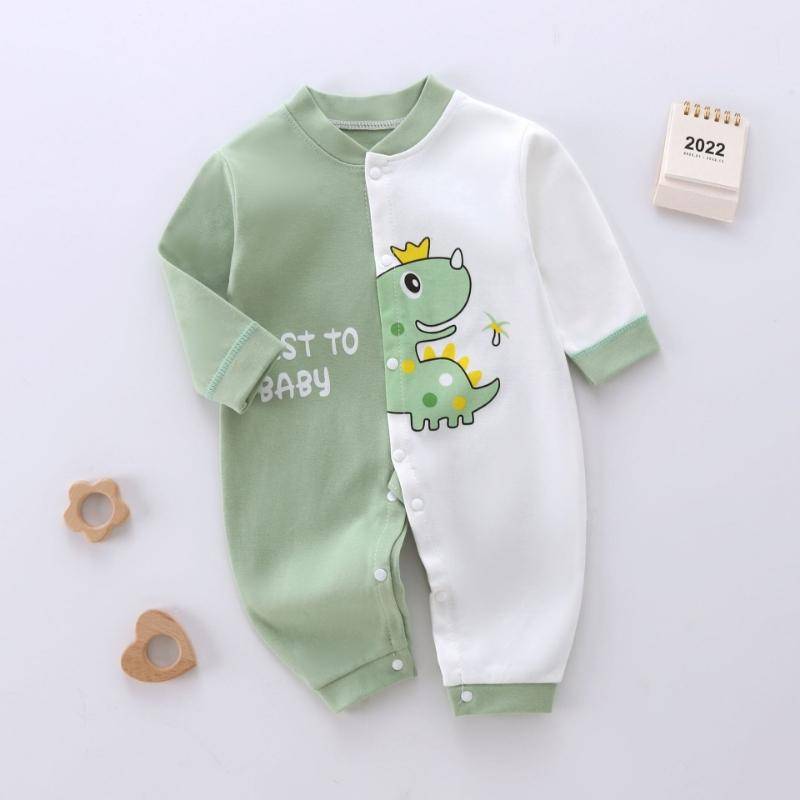 Baby Body aus gekämmter Baumwolle Langarm Säuglings-Jumpsuit Tier-Strampler Unisex Thermounterwäsche Druckknopfverschluss Weicher Neugeborenen-Einteiler Winter Warmes Outfit 66cm von Joom DACH