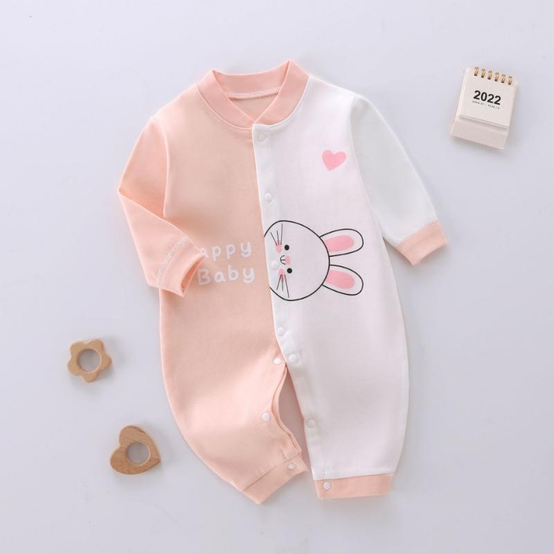 Baby Body aus gekämmter Baumwolle Langarm Säuglings-Jumpsuit Tier-Strampler Unisex Thermounterwäsche Druckknopfverschluss Weicher Neugeborenen-Einteiler Winter Warmes Outfit 80cm von Joom DACH