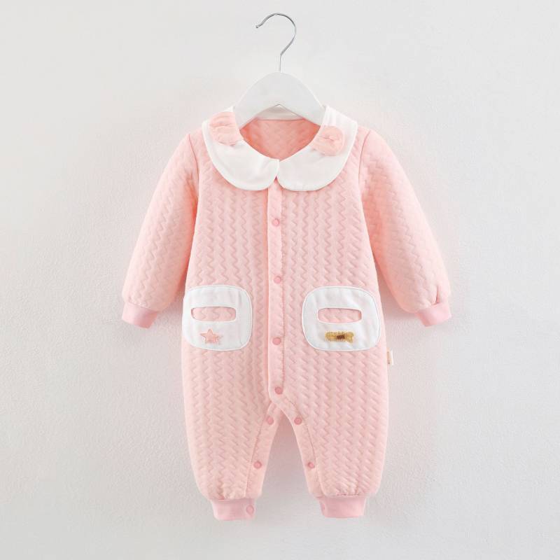 Baby Casual Einteiler Langarm Wickel Baumwolle Strampler Babykleidung 66 rosa von Joom DACH