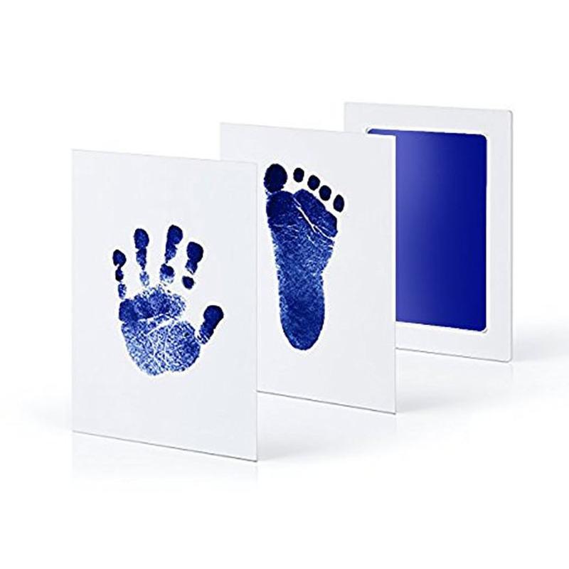 Baby Clean Inkless Touch Stempelkissen, kindersicher, ungiftig und schmutzfrei, Fußabdruck- und Handabdruck-Stempelkissen blau von Joom DACH