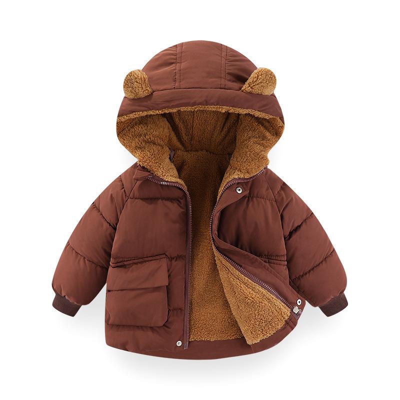 Baby Daunenjacke Herbst und Winter Kinder Daunenjacke Jungen und Mädchen im koreanischen Stil warme Baumwolljacke 90cm braun von Joom DACH