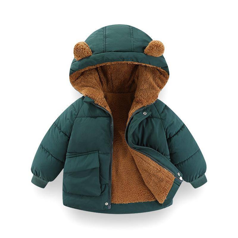 Baby Daunenjacke Herbst und Winter Kinder Daunenjacke Jungen und Mädchen im koreanischen Stil warme Baumwolljacke 90cm grün von Joom DACH