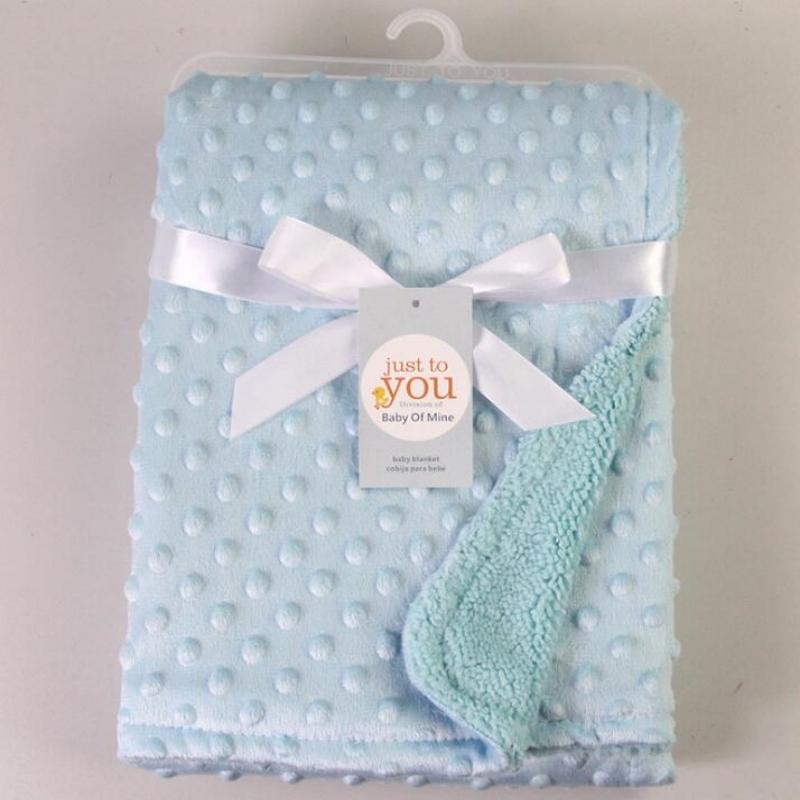 Baby Decke Gestrickt Neugeborenen Swaddle Wrap Decken Kleinkind Infant Bettwäsche Kinderwagen Decke 76cm*102cm blau von Joom DACH