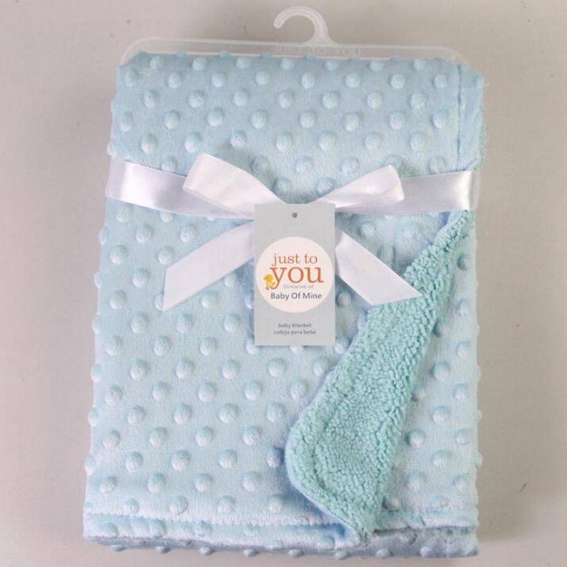 Baby Decke Gestrickt Neugeborenen Swaddle Wrap Decken Kleinkind Infant Bettwäsche Kinderwagen Decke 76cm*102cm blau von Joom DACH