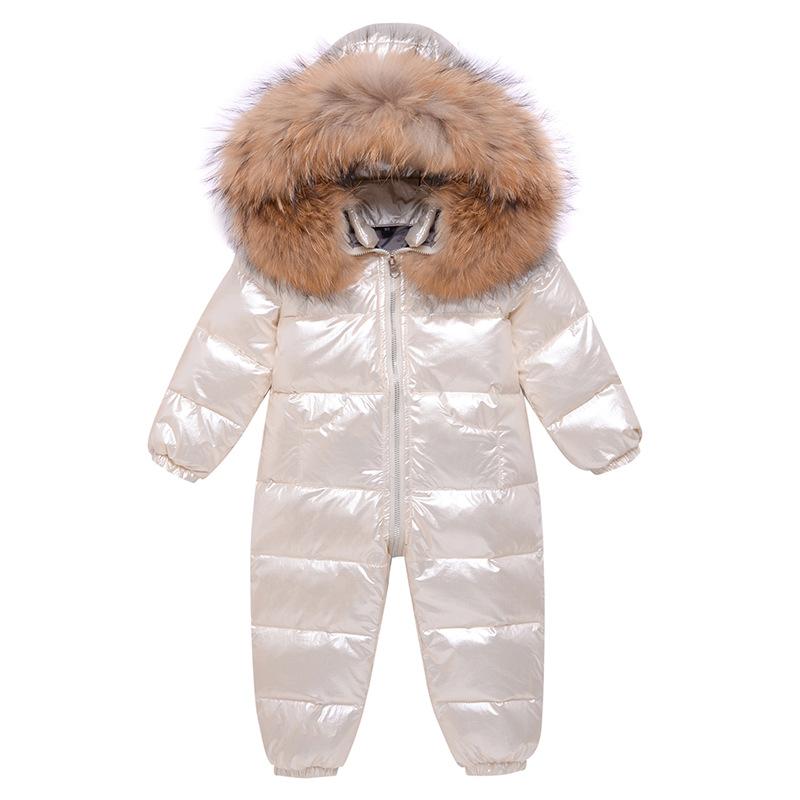 Baby Einteiler Daunenjacke Neugeborenen Baby Strampler Kuschelkleidung Jungen und Mädchen Baby Gehen Sie raus um es warm zu halten Winter Krabbelkleidung 80cm beige von Joom DACH