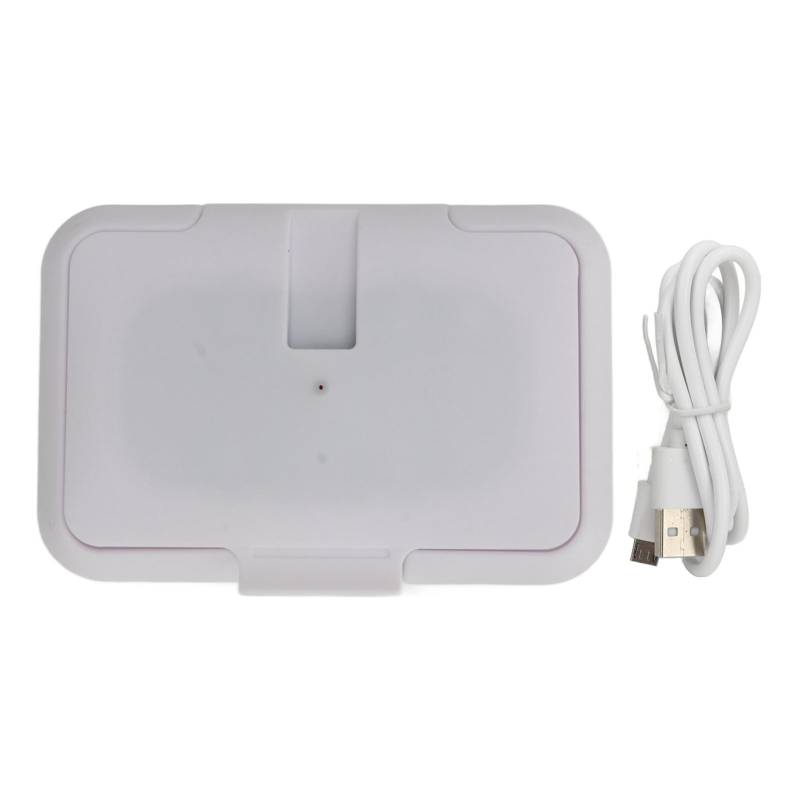 Baby-Feuchttuchwärmer, tragbarer Feuchttuchspender mit konstanter Temperatur, hält die Feuchttücher für Babys feucht und warm weiß von Joom DACH