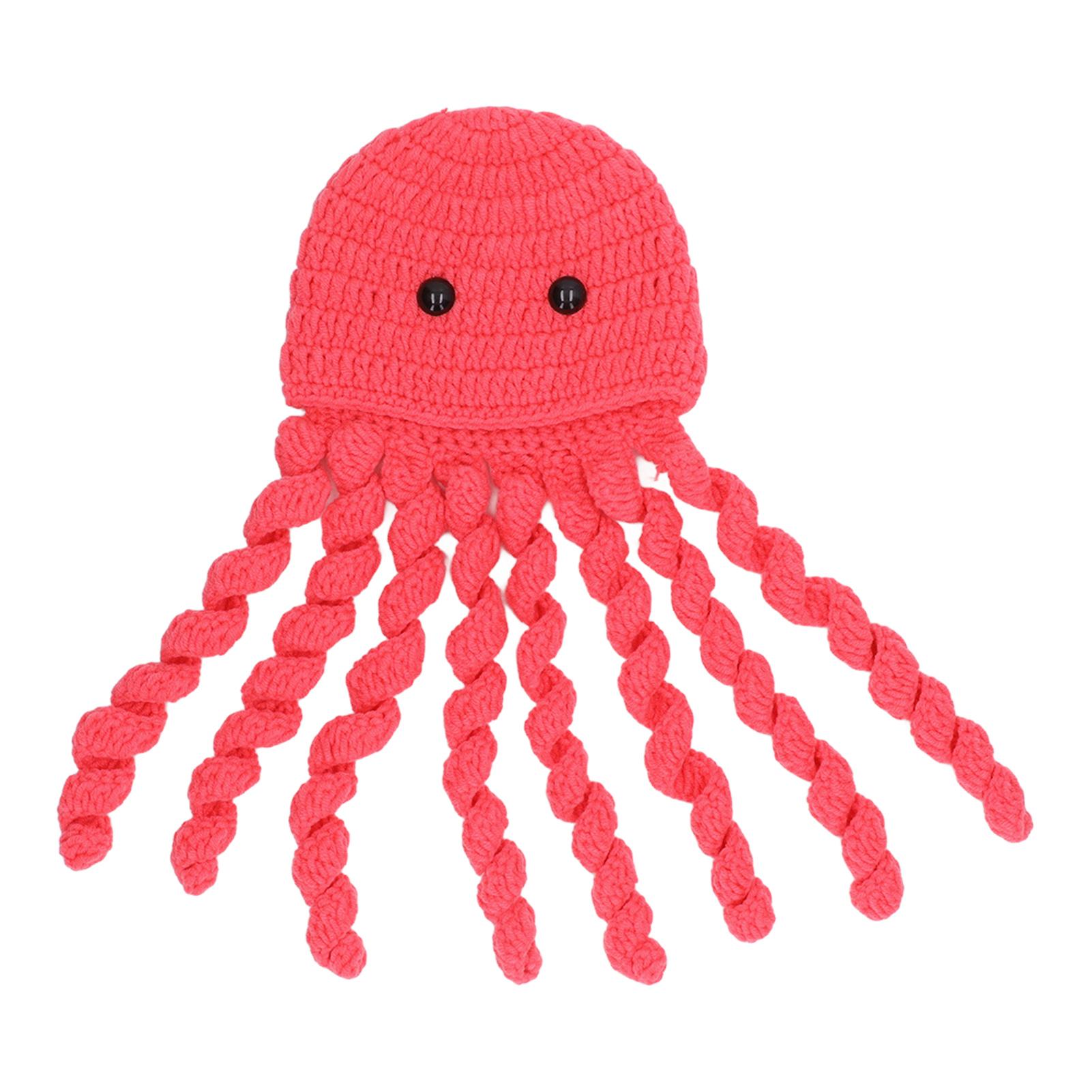 Baby Fotografie Hut Handgefertigt Niedlich Lustig Oktopus Tier Gestrickter Hut für Foto Requisite Alltagskleidung rot von Joom DACH
